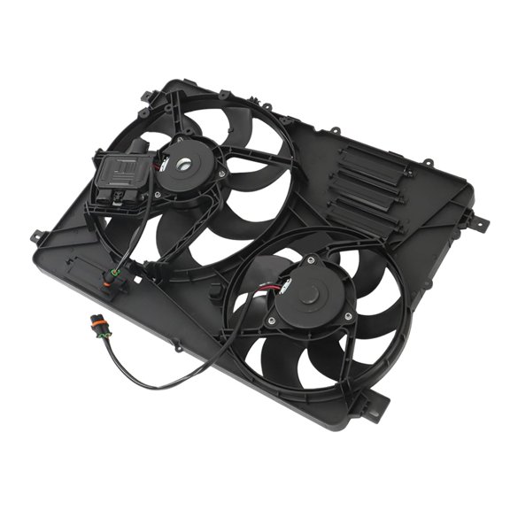 waltyotur Dual AC Radiator Condenser Cooling Fan Replacement for 2008-2016 Volvo S80 XC60 XC70 306686296 623840 VO3115116, Black
