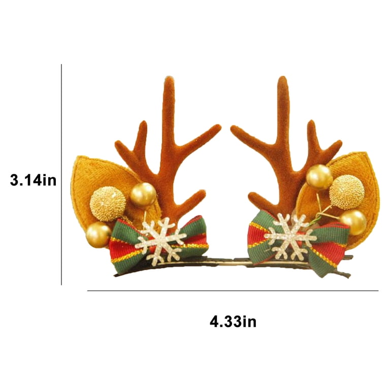 Holiday Reindeer Antlers Hair Clips Hair Hoop Festive Costume Accessory BSJJY Christmas Reindeer Antlers Headband Hair Clips Hair  main image 3