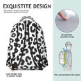 thumbnail image 5 of Black and White Leopard Print Pattern Backpack for School, Cute School Bag with Adjustable Shoulder Straps and Padded Back, 15.3"x11"x7.1", 5 of 5