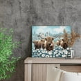 thumbnail image 3 of Highland Bathroom Wall Art Rustic Farmhouse Wall Decor Cute Cattle in the White Daisy Flower Picture Canvas Print Countryside Animal Painting for Living Room Bedroom Office Decor 12X16 Inch, 3 of 6