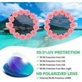 thumbnail image 3 of Lunettes de Soleil à Fleur Ronde pour Filles, Lunettes Mignonnes en Forme de Fleur Rétro Marguerite pour Enfants Protection UV 400, Rose, 3 of 7