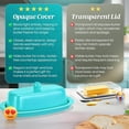 thumbnail image 5 of Flexzion Ceramic Blue European Butter Dish with Lid for Countertop (7 Inch) - 1 Stick Butter Holder for Counter, Cream Cheese Container Storage Keeper, 5 of 9