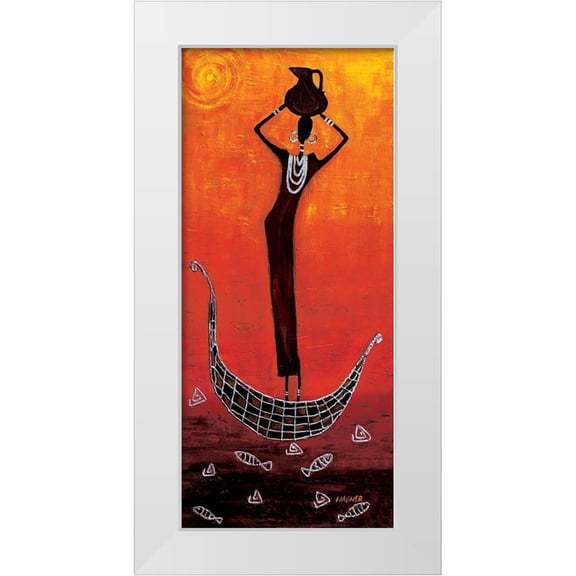 Wagner, Dorota 8x14 White Modern Wood Framed Museum Art Print Titled - Black Girl on the Ship II