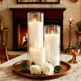 thumbnail image 3 of 24 Pcs White Pillar Candles and Glass Cylinder Vases Clear Glass Pillar Candle Holders Glass Candle Holders for Table Centerpieces Wedding, Party, Event, Home Office, 3 of 6