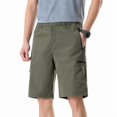 thumbnail image 4 of Zimjoy Men's Hiking Cargo Shorts Lightweight Outdoor Shorts Quick Dry Golf Camping Casual Fishing with Zipper Pockets Army Green L, 4 of 5