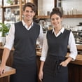 thumbnail image 5 of Toptie Men Business V-Neck Knitted Sweater Vest, Cotton Fit Casual Solid Plain Sleeveless Pullover-Black-M, 5 of 8
