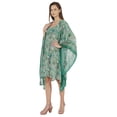 thumbnail image 3 of Moomaya WoMen's Short Hoodie Kaftan Loose Tunic Kimono Sleeve Mini Beach Cover Up Dress, 3 of 7