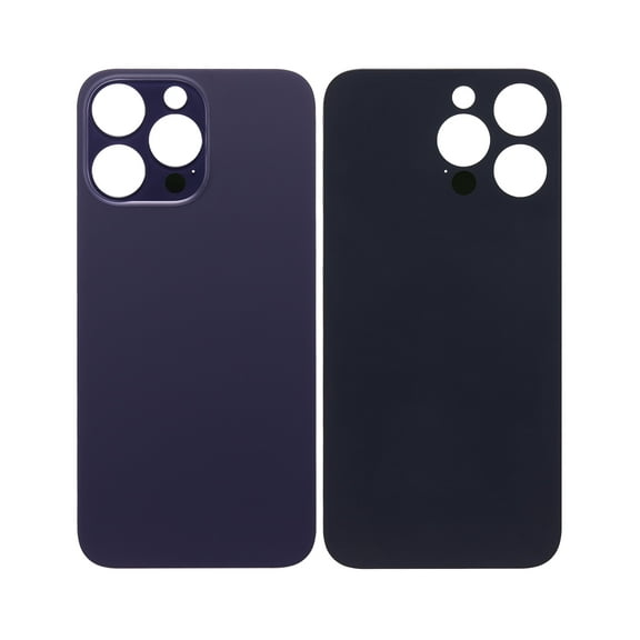 Replacement Back Glass With 3M Adhesive Compatible For iPhone 14 Pro Max (No Logo / Large Camera Hole) (Deep Purple)