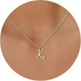 thumbnail image 1 of Collar con inicial para mujeres y niñas, delicado colgante de letra dorada, moderno, color dorado, 42 + 8 cm/1 cm., 1 of 5