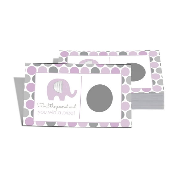 Purple Elephant Scratch-Off Game Cards - 28-Pack, Entertaining Party Activity by Paper Clever Party