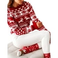 thumbnail image 4 of Loliuicca Womens Christmas Snowflake Long Sleeve Knitted Pullover Ugly Sweater, 4 of 6