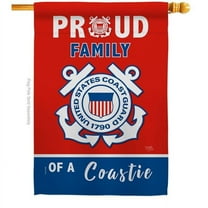 Breeze Decor  Proud Family Coastie House Flag Armed Forces Coast Guard 28 x 40 in. Double-Sided Decorative Vertical Flags for Decoration Banner Garden Yard Gift