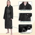 thumbnail image 3 of PAVILIA Black Women Robe Fleece Plush Soft, Fluffy Fuzzy Cozy Warm Lightweight Bathrobe, Shower Spa House Long Robe for Women, L/XL, 3 of 9