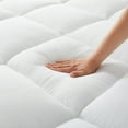 thumbnail image 4 of Peace Nest 3" Thickness Mattress Pad White Down Alternative Fiber Mattress Topper with Elastic Deep Stripe, Pillow Top for Back Pain Relief Feather Bed, Full, 4 of 4