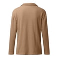 thumbnail image 4 of Cuoff Womens Fashion Sweaters for Women Plus Size Autumn And Winter Casual Loose Solid Color Stitching Long-sleeved Stand Collar Half Pullover Knit Top Sweatshirts for Women Khaki L, 4 of 5