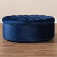 thumbnail image 4 of Allora Modern Tufted Velvet Coffee Table Ottoman in Blue, 4 of 6