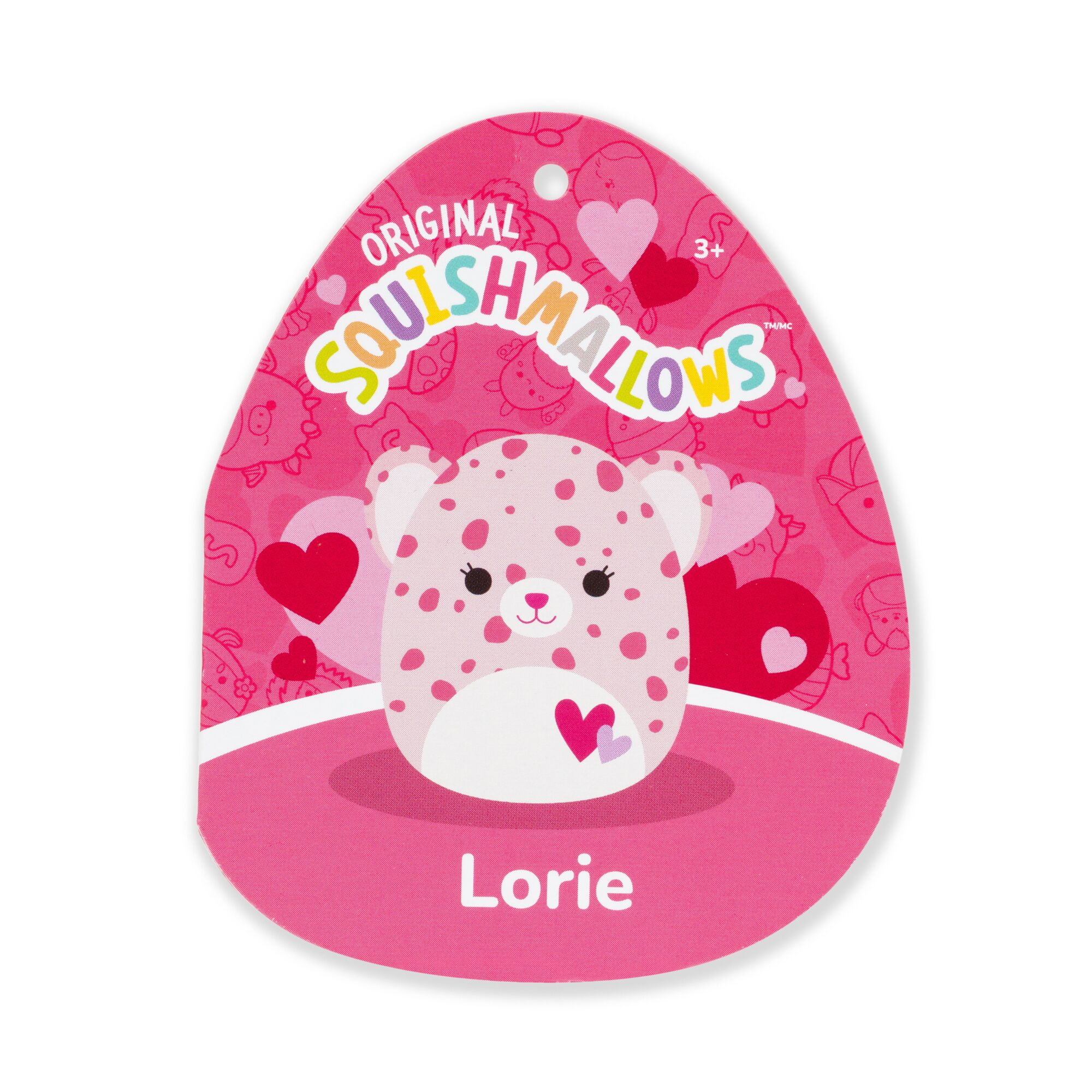 Squishmallows 5" Valentines Plush - Lorie - Pink Cheetah W/White Belly And Heart Embroidery