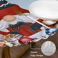 thumbnail image 4 of Christmas Table Cloth, Round Fitted Tablecloths with Elastic Edge, Gnomes Cat Squirrel Xmas Pine Tree Winter Snow Wipeable Waterproof Table Cover for Kitchen Wedding 36-44 Inches, 4 of 4