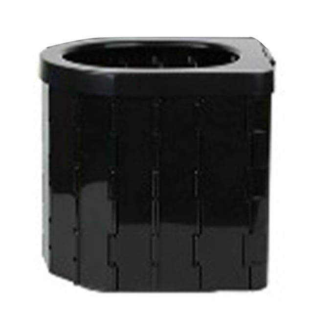 Inodoro de viaje plegable para acampar con tapa, inodoro portátil para exteriores ABS negro