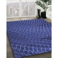 thumbnail image 2 of Ahgly Company Indoor Round Patterned Denim Dark Blue Area Rugs, 3' Round, 2 of 6