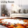 thumbnail image 2 of ODIKA 5'x7' Machine Washable Non-Slip Area Rug, Enchanted Autumn Highland Cow with Pumpkin and Leaf Motifs High Traffic Rug, Brown, 60124, 2 of 7
