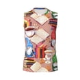 thumbnail image 6 of Lsque Gnomes Books Tea Cups Print Men's Cotton Blend Sleeveless Muscle Shirts (S-3XL)- Moisture Wicking, Odor Protection, UPF 30+,Small, 6 of 8