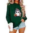 thumbnail image 4 of DORKASM Halloween Costumes for Women Long Sleeve Trendy Oversized Funny Print Costumes Crew Neck Loose Fit Causal 2026 Ghost Graphic Tops Fall Skeleton Hoodies Dark Green M, 4 of 7