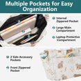 thumbnail image 3 of FORMRS Tote Bag for Women Quilted Large Capacity Travel Work Carry On Shoulder Handbag, Gray Bears, 3 of 7
