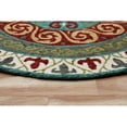 thumbnail image 4 of LR Home Wren 5' Round Green/Red Bordered Medallion Indoor Area Rug, 4 of 7