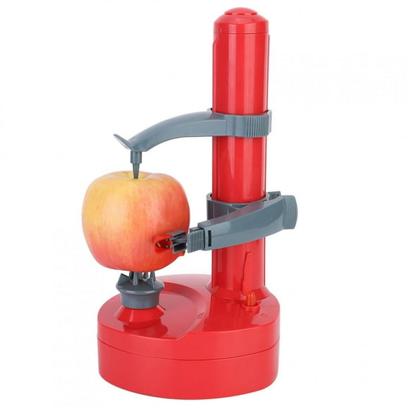 Pelador de verduras, pelador de papas eléctrico ABS y acero inoxidable Máquina peladora de frutas automática multifuncional para el hogar Máquina peladora de frutas Máquina de herramientas(Rojo)