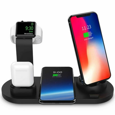 Wireless Charger, 3 in 1 Wireless Charging Dock for Apple Watch and Airpods, Charging Station for Multiple Devices, Qi Fast Wireless Charging Stand Compatible iPhone X/XS/XR/Xs Max/8/8