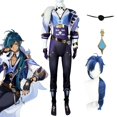 thumbnail image 2 of Juego Genshin Impact Kaeya disfraz de Cosplay, Parche de ojo, pendientes, mondstein uniforme de combate de caballeros, actividad, fiesta, juego de rol, ropa, 2 of 4
