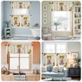 thumbnail image 3 of Kitchen Window Curtains Valance and Tier Set, Country Pig Sunflower Rod Pocket Tier Curtains and Valance 3 Piece Set, Summer Floral Leaf Animal Retro Linen Window Treatment for Bedroom Living Room, 3 of 9