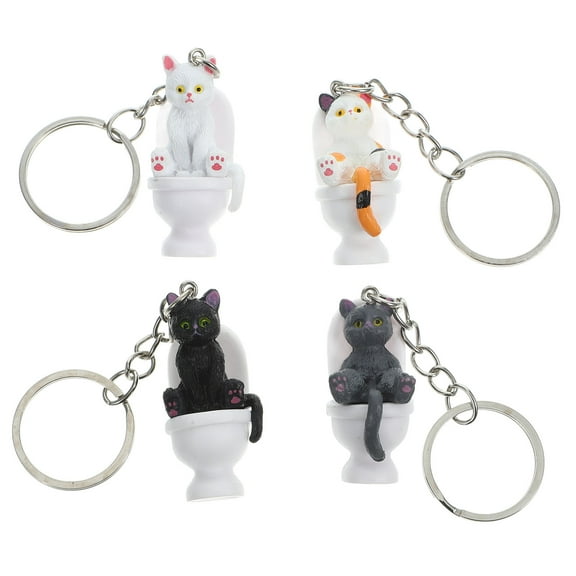 OFFIGAM 4Pcs Cute Keychain Cartoon Animal Design PVC Assorted Color Decoration for Decorative Objects
