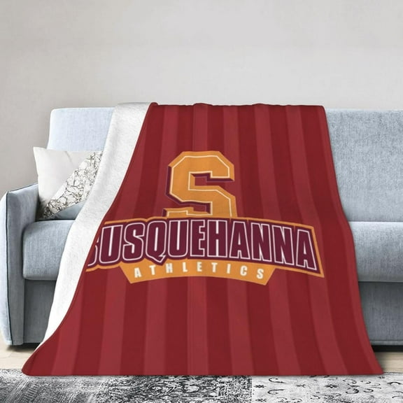 Susquehanna University Logo Fleece Blanket, Very Soft Microfiber Flannel Blanket for Couch Warm and Cozy for All Seasons