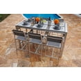 thumbnail image 4 of Belvedere 7-Piece Brushed Aluminum Outdoor Patio Furniture Bar Table Set with Bar Table and Six Bar Chairs, 4 of 11