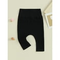 thumbnail image 2 of Bslissey Newborn Baby Boys Girls Pants Solid Color Elastic High Waist Bottoms Infant Casual Legging Trousers for Casual Daily 3M 6M 12M 18M, 2 of 8