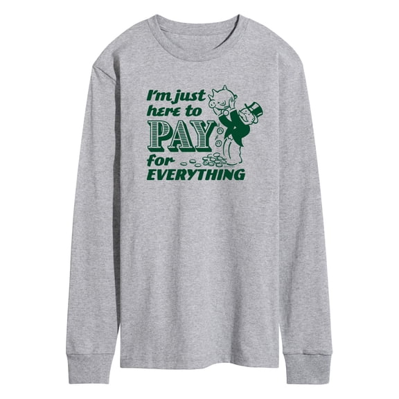Monopoly - I'm Just Here To Pay - Men's Long Sleeve Graphic T-Shirt
