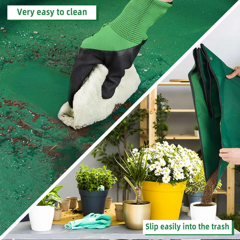 Repotting Mat for Plant Transplanting and Mess Control 29.5x 29.5 Oxford  Fabric Waterproof Potting Foldable Indoor Portable Gardening Tray Unique
