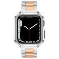 thumbnail image 7 of Metal Apple Watch Band 42mm 44mm 45mm Stainless Steel Strap with TPU Cover, WristBand Link Bracelet Chain for iWatch Series 7 6 5 4 3 2 1 SE, 7 of 7