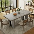 thumbnail image 6 of 71" Large Dining Table, Rustic Farmhouse Dinner Table for 6 to 8 People, Rectangular Thick Kitchen Table with Heavy Duty Legs for Dining Room (Rustic), 6 of 9