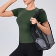 thumbnail image 5 of XPMWRP Women's Quick Dry Athletic T-Shirt Short Sleeve Slim Fit Workout Top Breathable Compression Tee for Gym Yoga Running Army Green XXL, 5 of 5