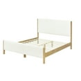 thumbnail image 5 of JERFIT White Boucle Fabric Platform Bed Frame with Wood Legs, Queen Size Upholstered Bed, No Box Spring Needed, Modern Luxury Bedroom Furniture, 5 of 5