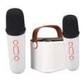 thumbnail image 1 of Karaoke Machine, Stereo RGB Light Exquisite Powerful  Speaker 2 Microphone Set Rechargeable  for Party White, 1 of 7