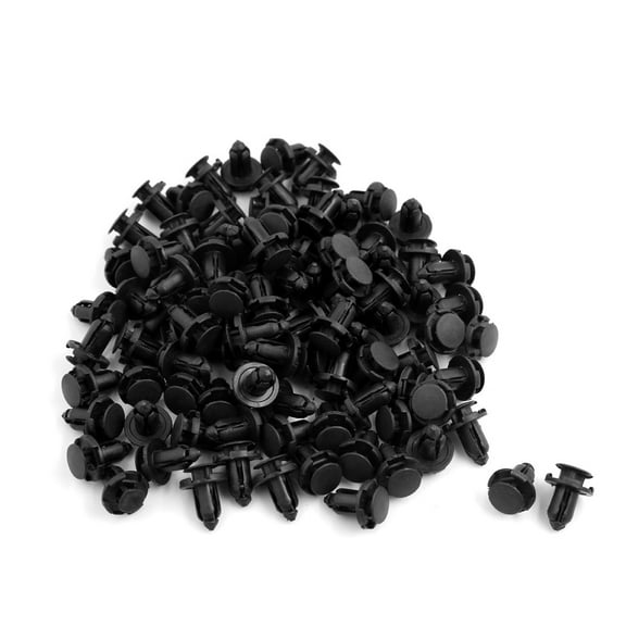 Unique Bargains 100 Pcs Black Plastic Splash Guard Fastener Rivet Clips 9mm x 18mm x 24mm