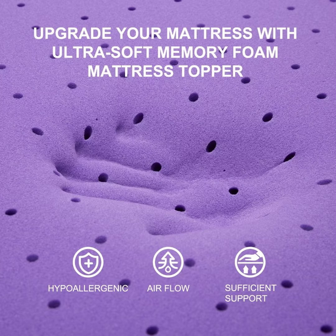 BDEUS 1.5 Inch Mattress Topper, Cooling Gel Memory Foam Mattress Topper, Bed Topper, Soft, Twin-XL Size