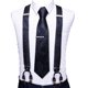 thumbnail image 3 of Conjunto de Tirantes Barry.Wang para Hombre Azul Negro con Corbata, 3 of 4