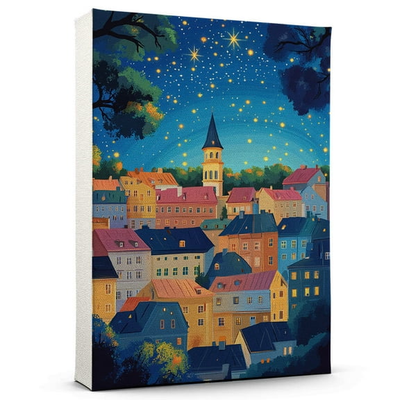 Lithuania country Travel Canvas Prints, Lithuania Starry Night Travel decor, Lithuania country Map Poster, Lithuania Travel Decor Artwork - 98AZ759