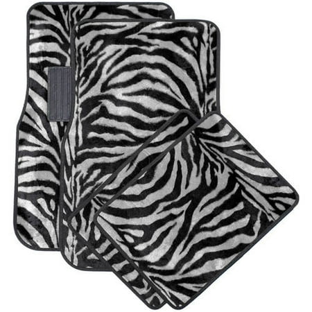 OxGord Front & Back Seat Zebra/Tiger Stripe Carpet Mats for for Car/Truck/Van/SUV