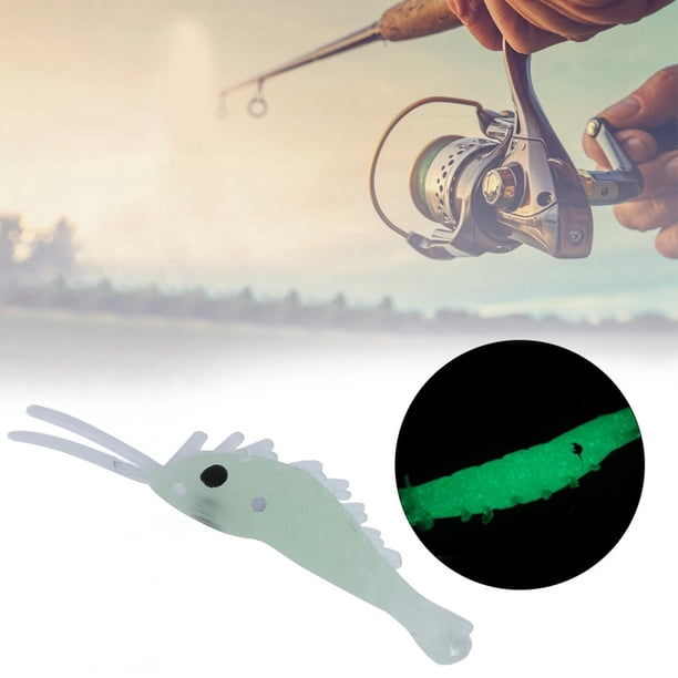 Cebo luminoso para camarones, 50 piezas, cebo artificial luminoso para pesca, cebo de simulación, cebo de camarones con resultados impresionantes